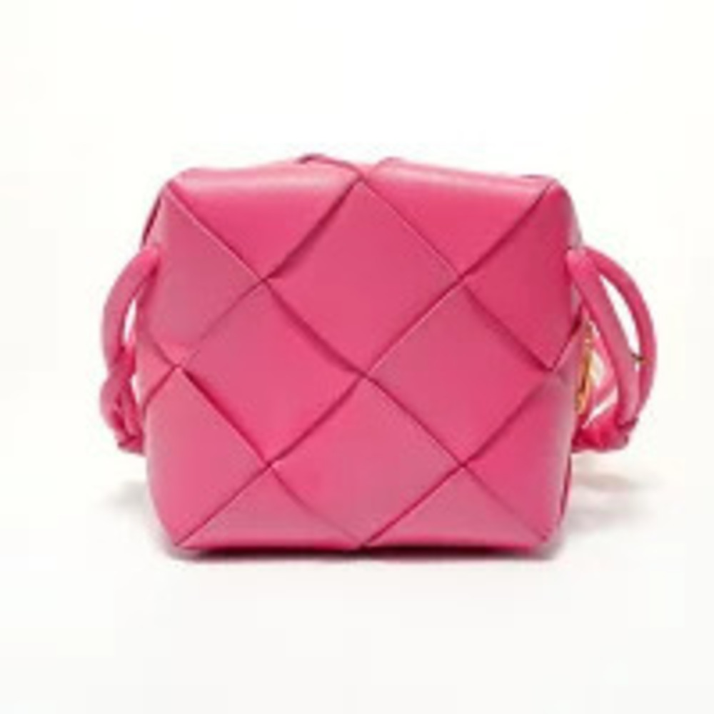 Bottega Veneta Cassette Camera Leather Shoulder Bag Pink